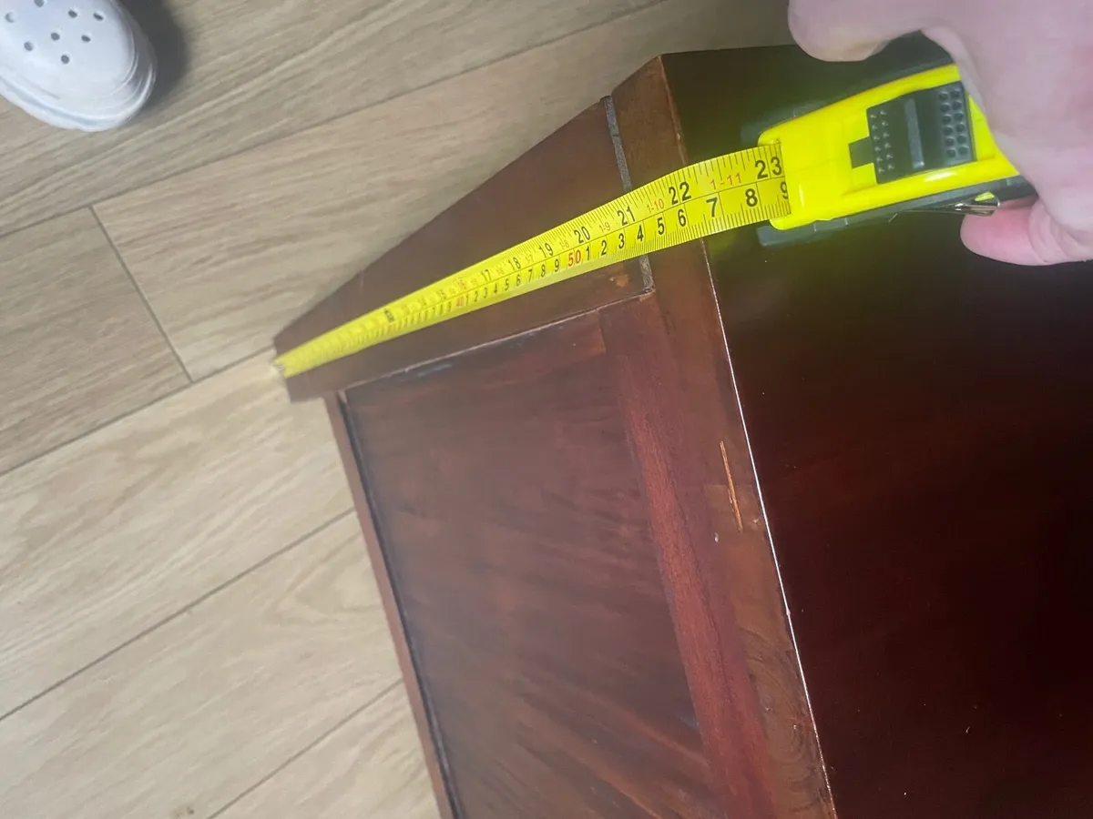 Teak wooden tableTable with four small drawers, ea - Image 2