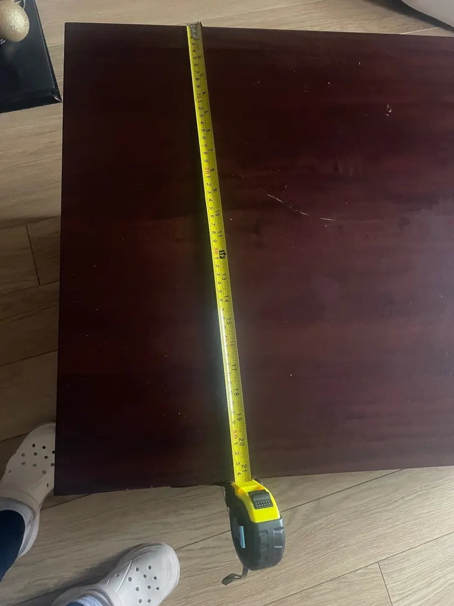 Teak wooden tableTable with four small drawers, ea - Image 4