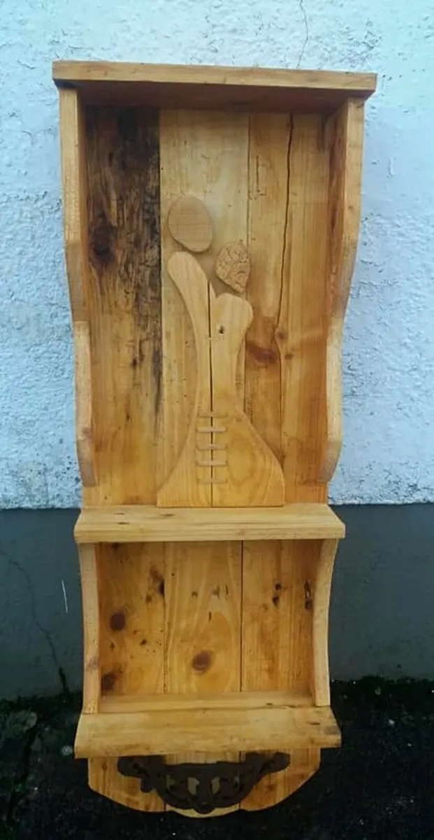 Rustic Driftwood Couple floating shelf - Image 1