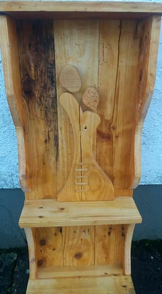 Rustic Driftwood Couple floating shelf - Image 4