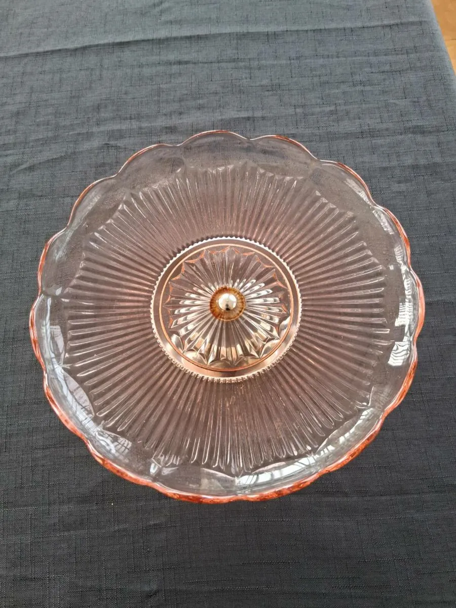 Pink Glass Colour Cake Stand - Image 2
