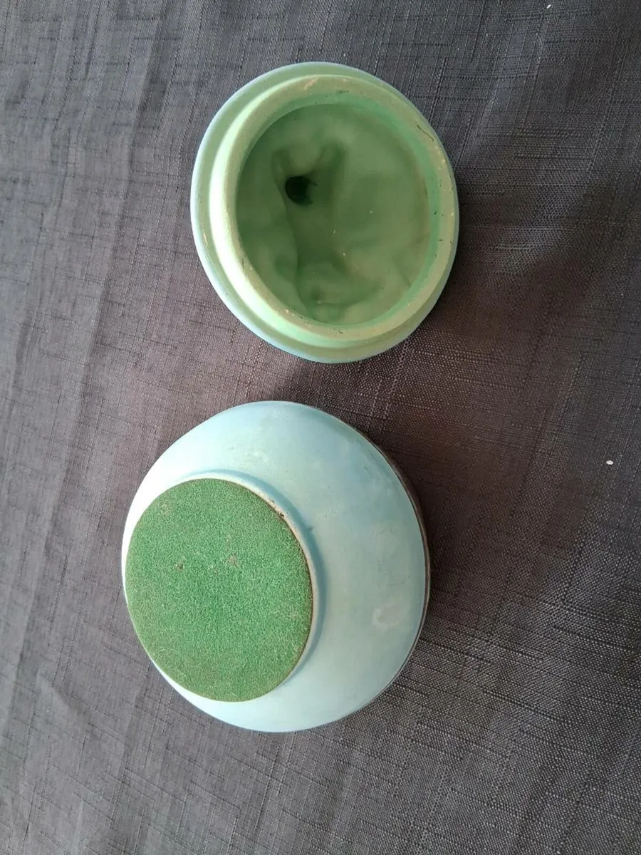 Blue Ceramic Trinket Pot With Lid - Image 3