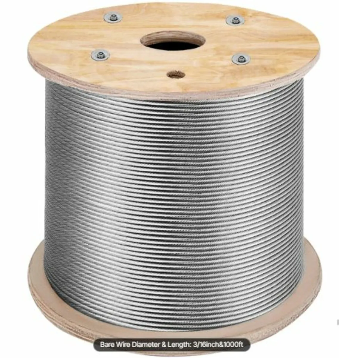 Stainless Steel Cable 3/16"x 1000ft, T316 Marine - Image 1