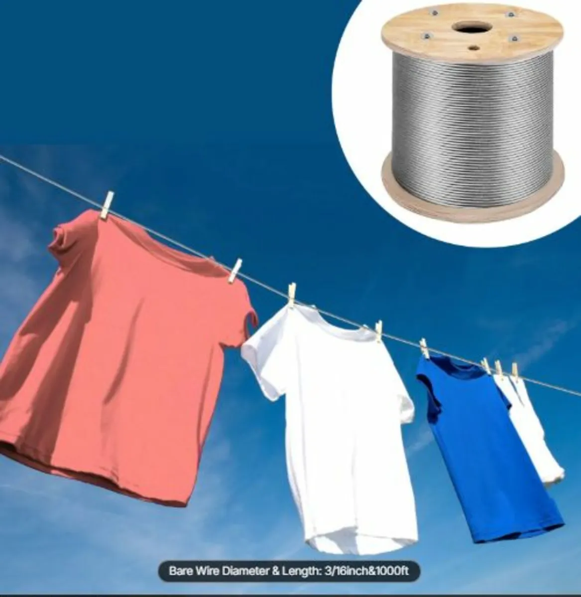 Stainless Steel Cable 3/16"x 1000ft, T316 Marine - Image 4