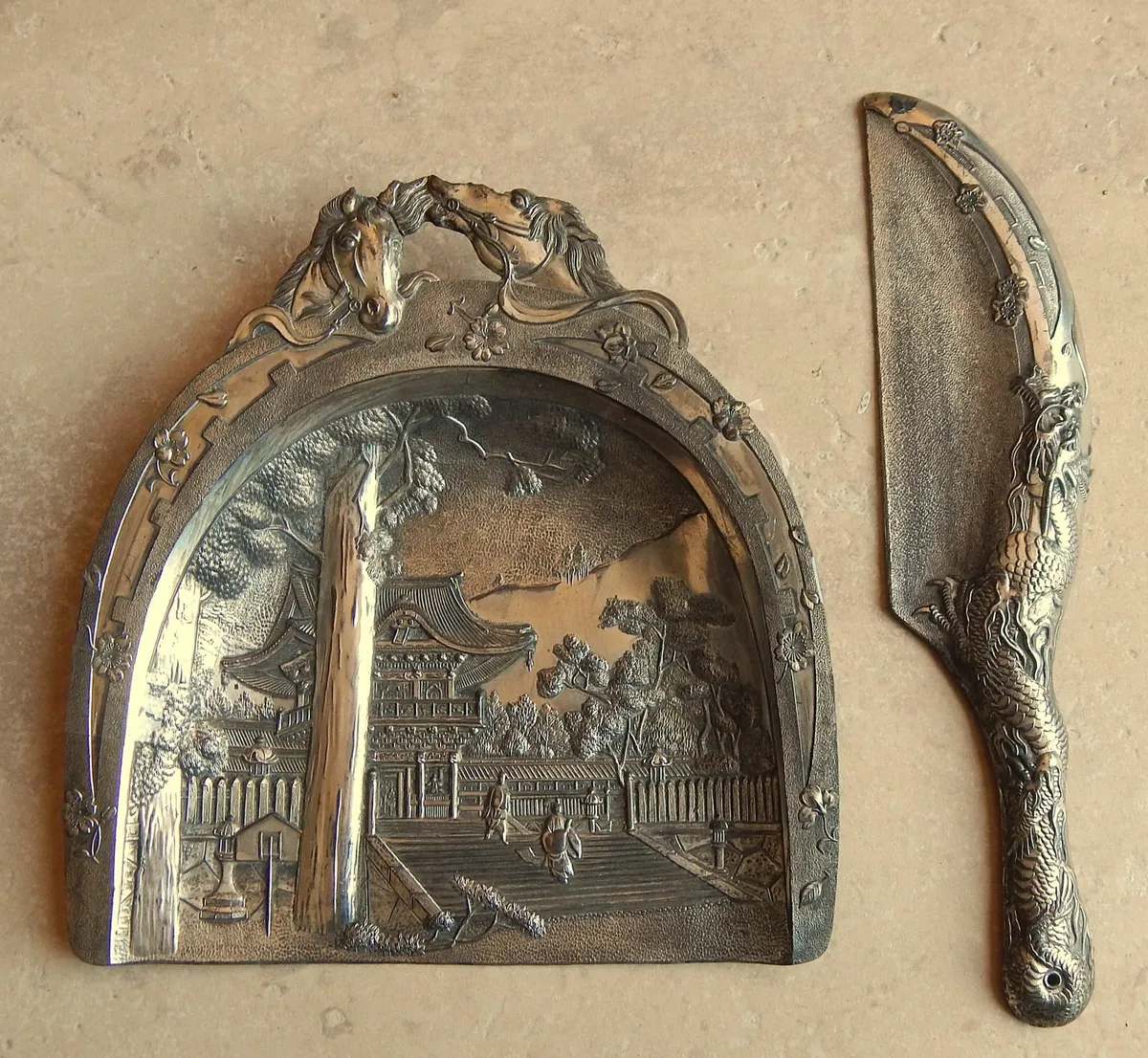 Japanese Silver Plated Crumb Catcher & Blade - Image 3