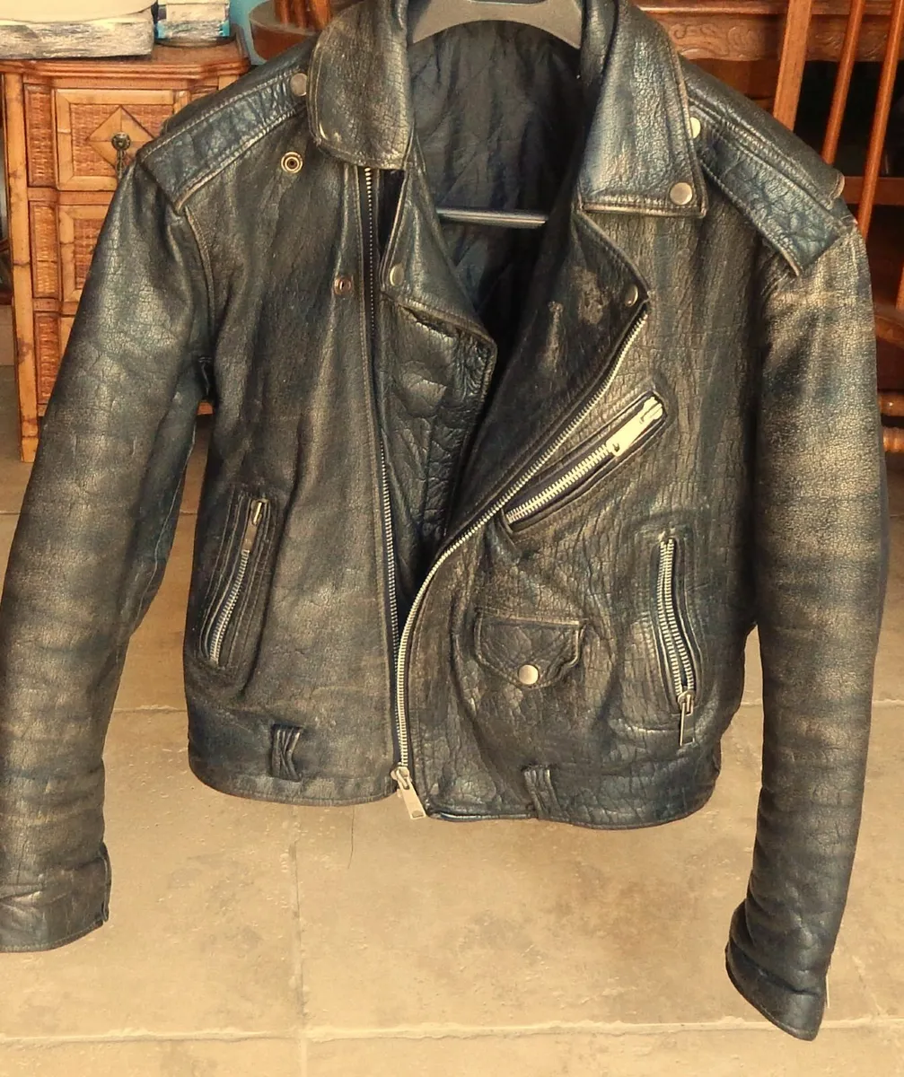 Vintage Echtes Leder Gents Motorcycle Jacket - Image 3