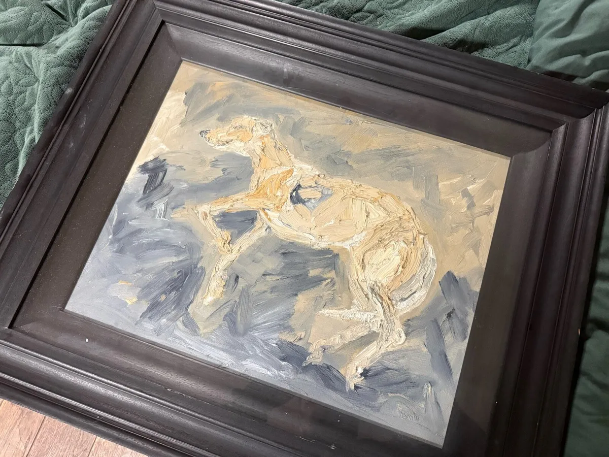 Michael Smyth painting of lurcher - Image 1