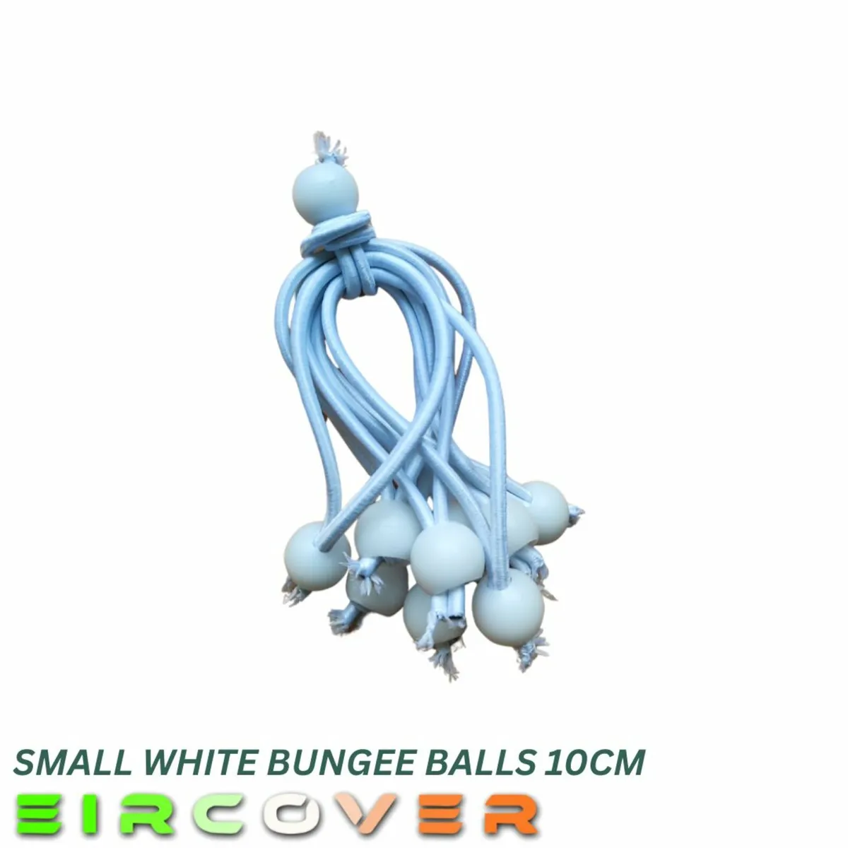 Small white bungee ball ties, 10cm (30 pk) - Image 3