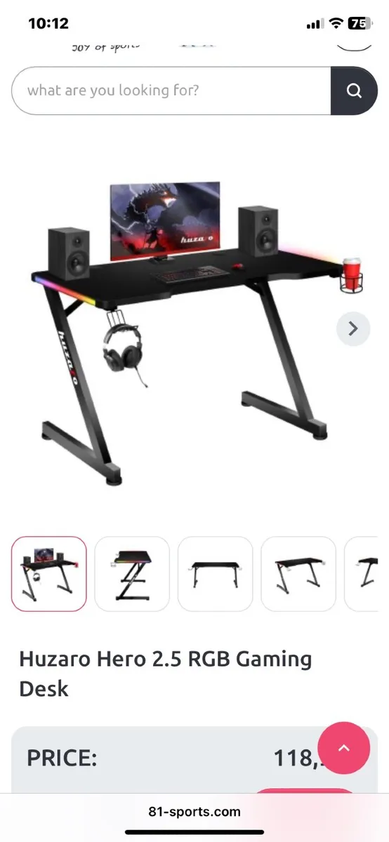 Huzaro Hero 2.5 RGB Gaming Desk with lights - Image 1