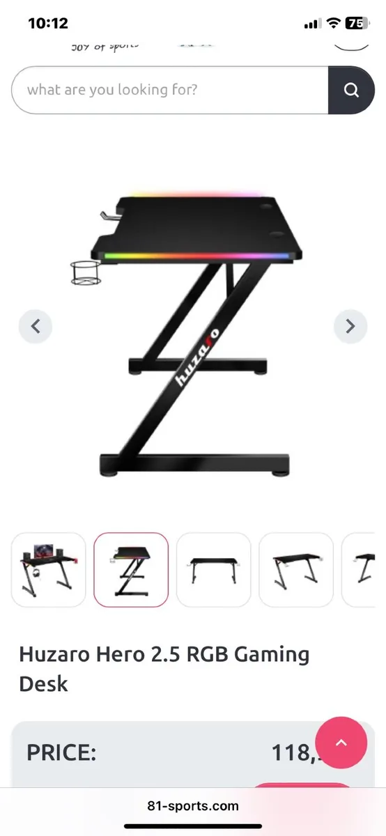 Huzaro Hero 2.5 RGB Gaming Desk with lights - Image 2