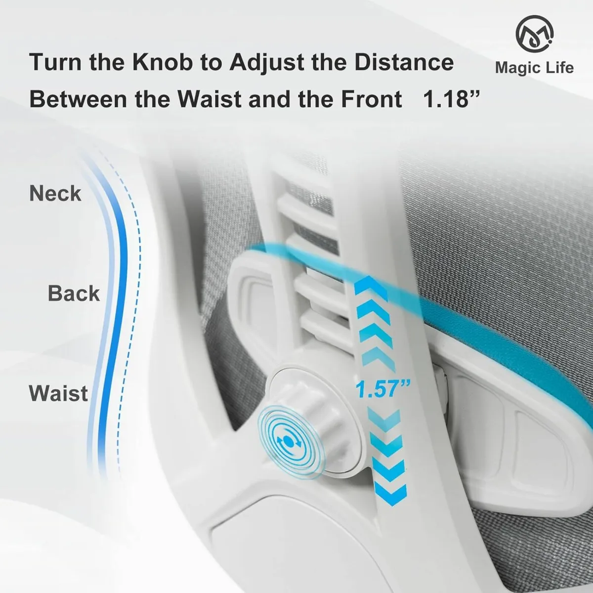 Ergonomic Office Gaming Chair White Adjustable - Image 3