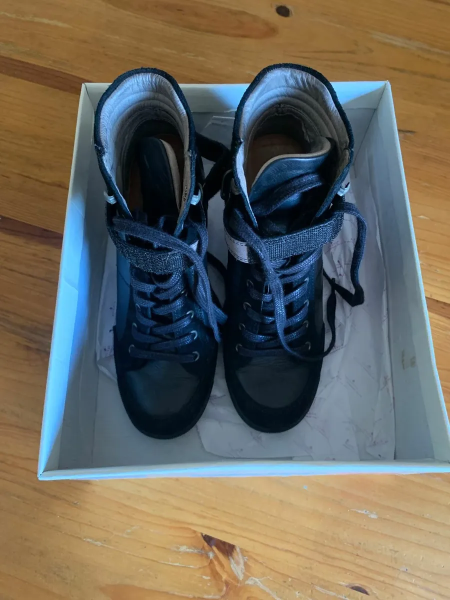 Black Wedge Amy Huberman Leather Boots - Image 4