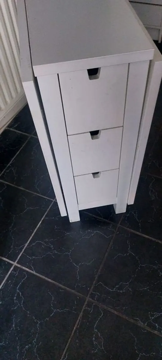 ikea norden kitchen table drop leaf with storage in white - Image 2