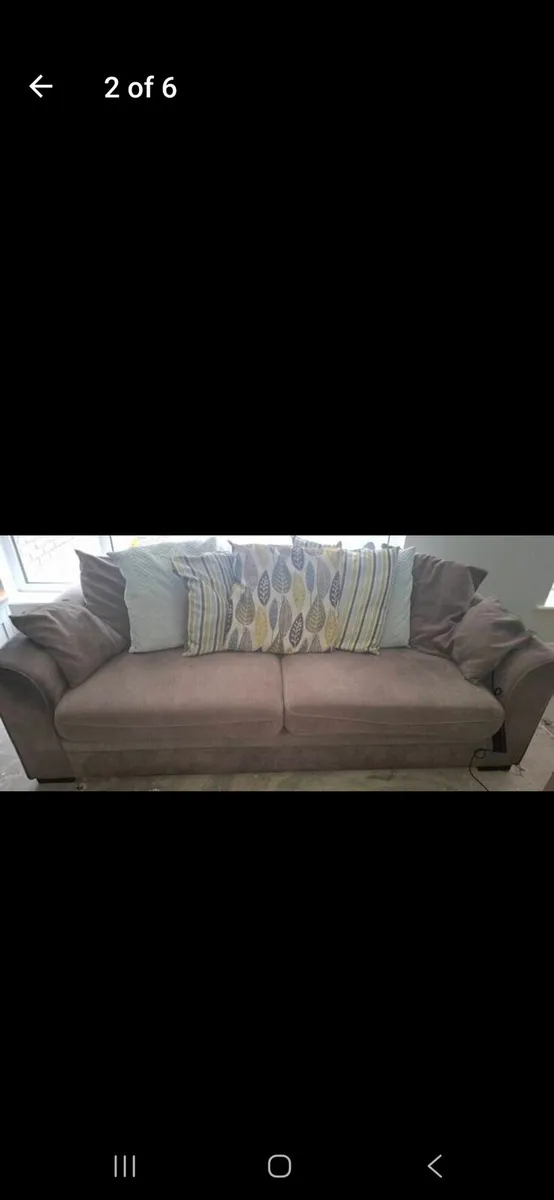 2 four seater sofas and footstool - Image 2