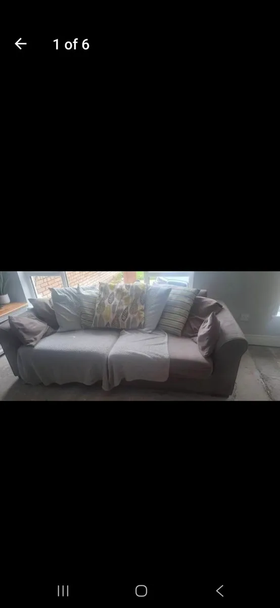 2 four seater sofas and footstool - Image 3