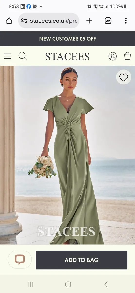 Sage Green Bridemaids Dresses,  sizes 6 and 12 - Image 2