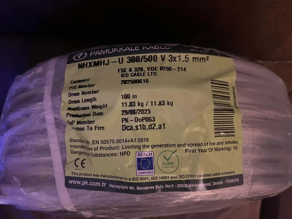 Cable  3 X 1.5 NYMJ / Rusi 100 Metre Roll - Image 2