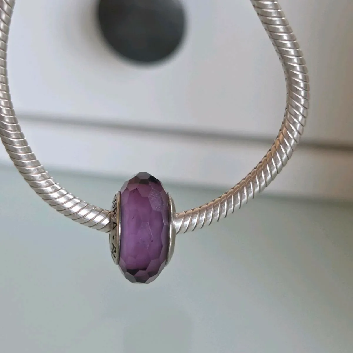 Pandora charm purple murano glass - Image 1