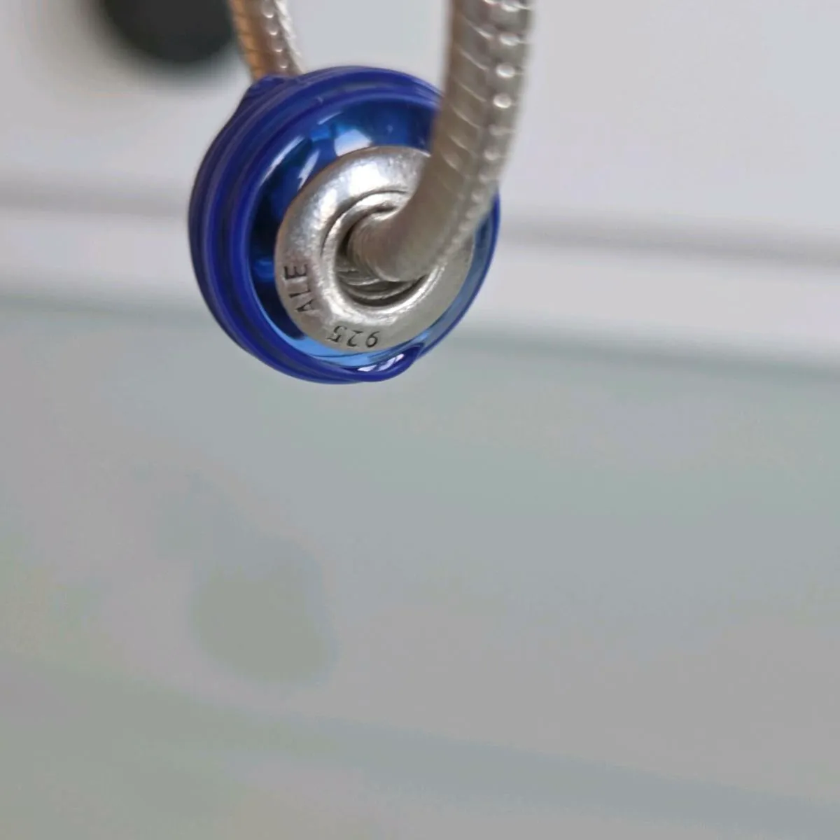 Pandora blue ribbon swirl murano glass charm - Image 2