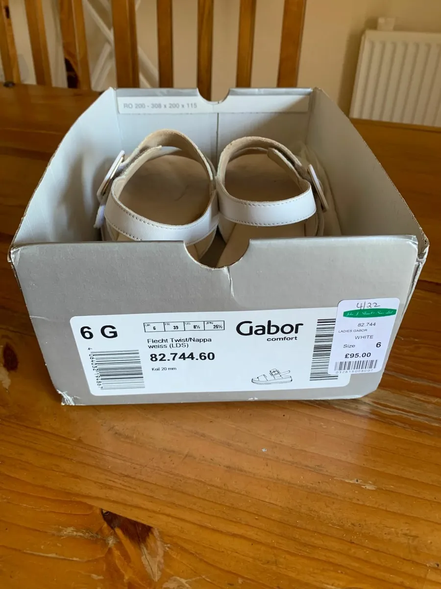 Leather White Gabor Sandals - Image 2