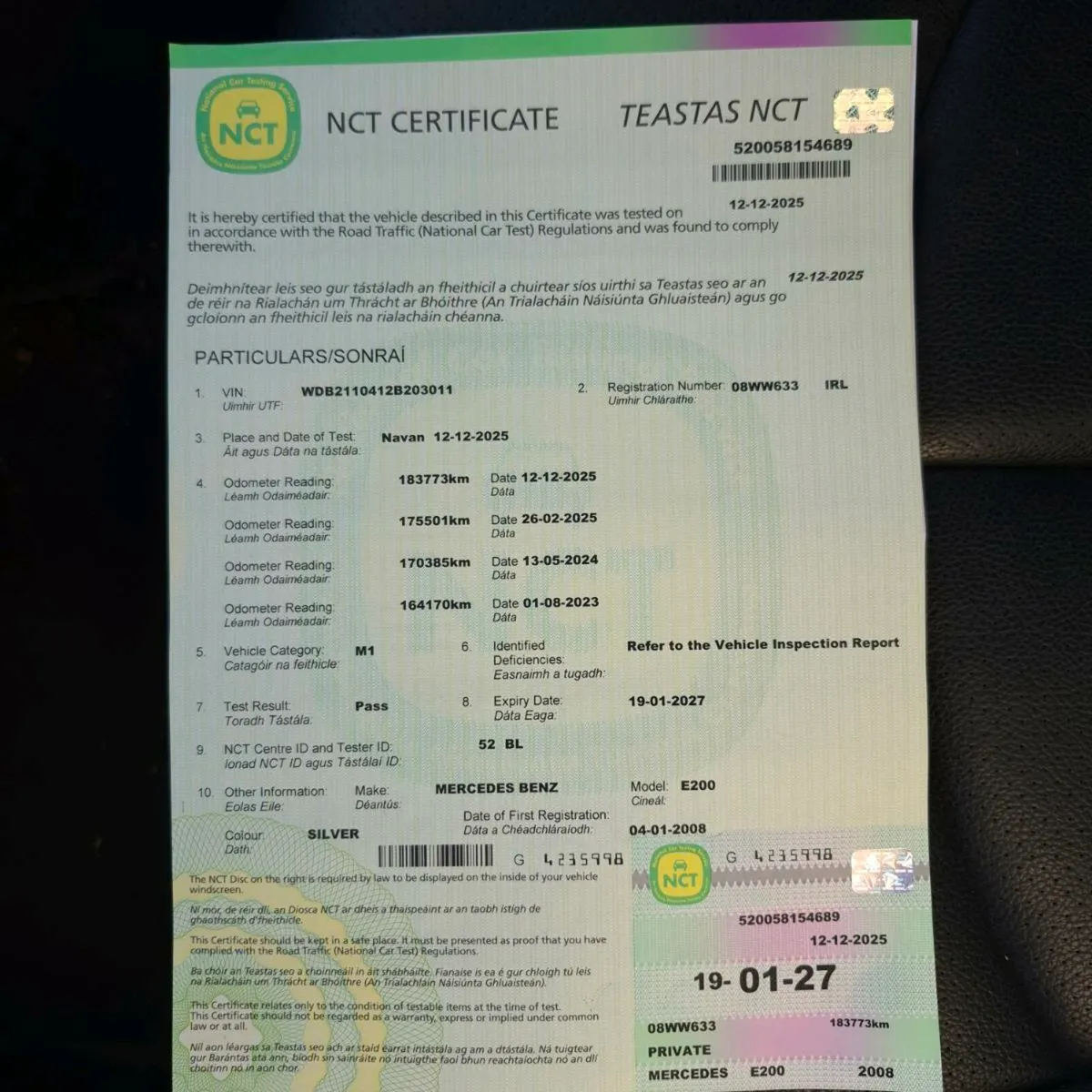 Mercedes E200 Kompresor NEW NCT 01/27 - Image 2