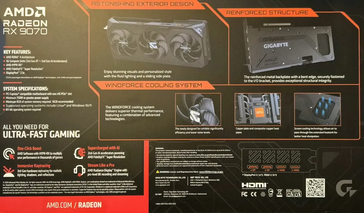 Brand new Gigabyte AMD Radeon Rx 9070 OC, 16GB - Image 2
