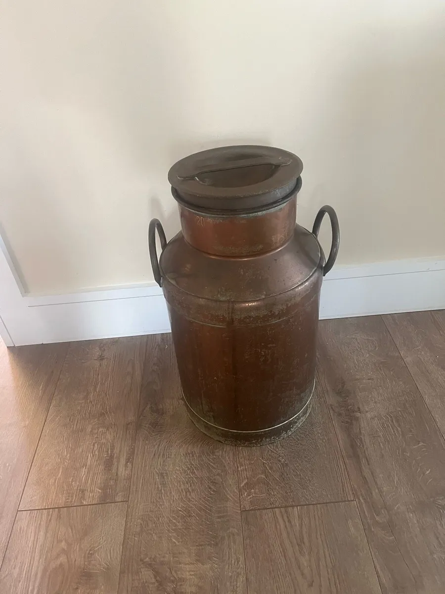 Antique Copper Milk Churn - Image 1