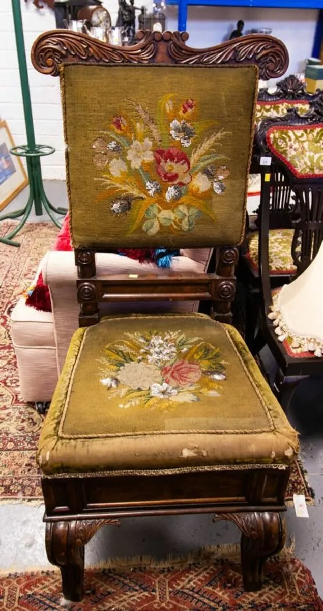 19th century tapestry chair (original cover)