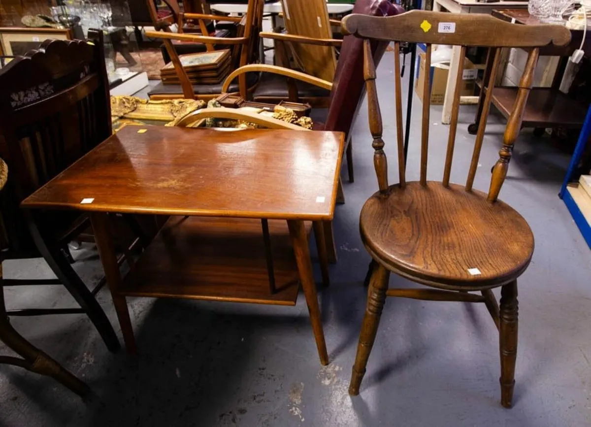 Antique Penny chair and vintage table
