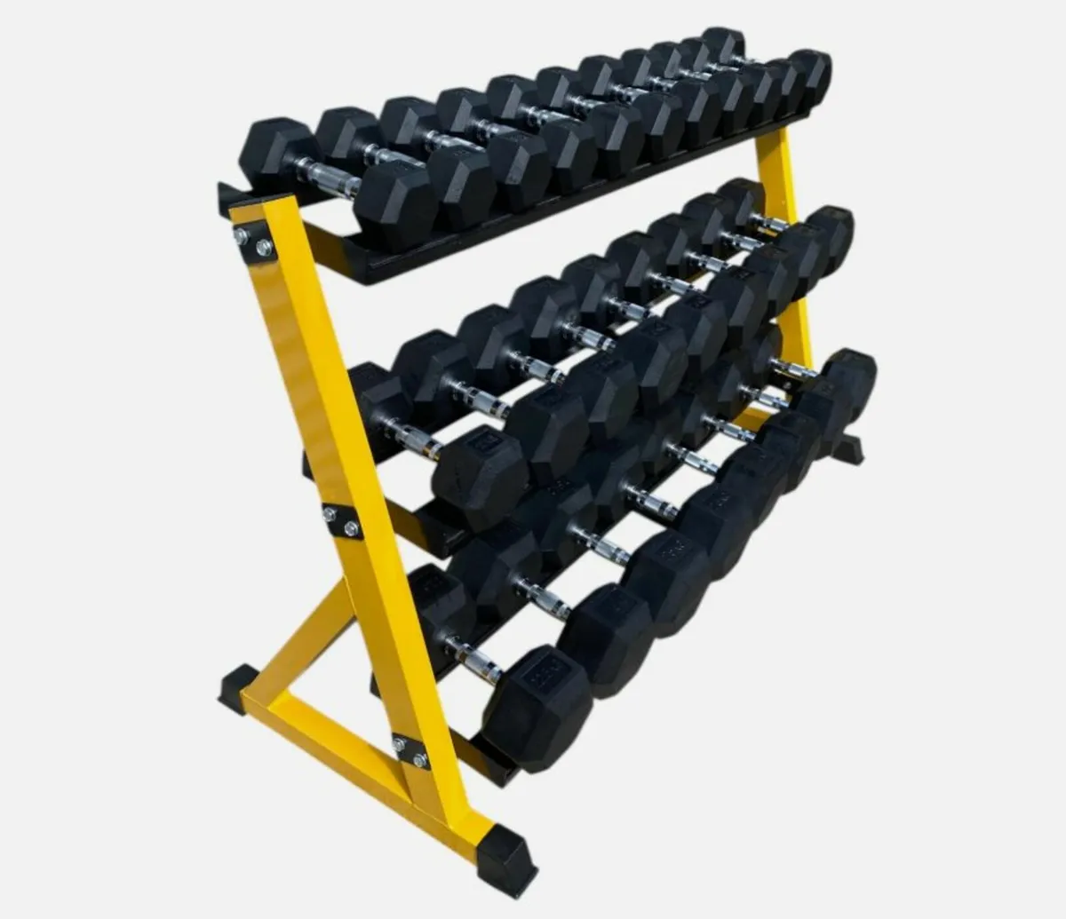 JUMBO SET SALE 2.5KG - 30KG Rubber Hex Dumbbells - Image 2
