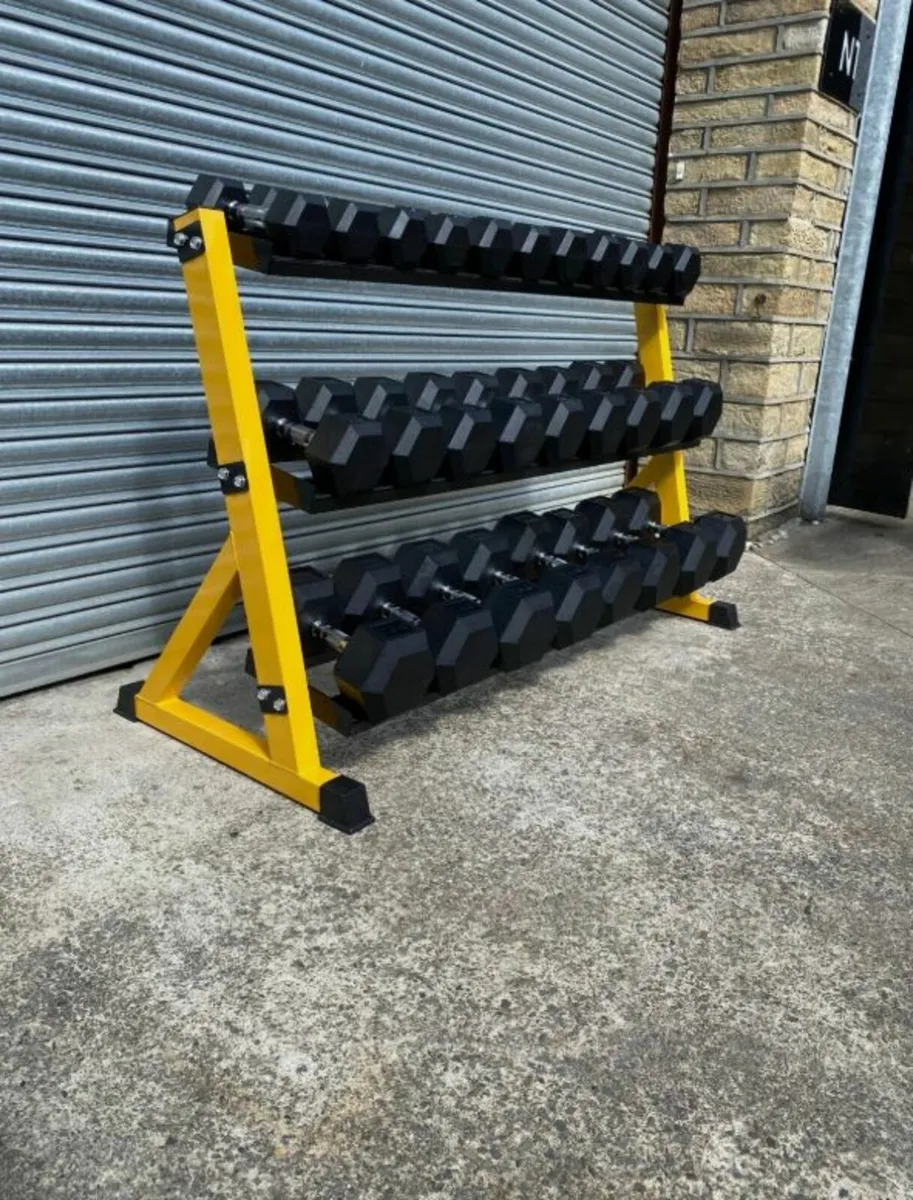 JUMBO SET SALE 2.5KG - 30KG Rubber Hex Dumbbells - Image 1