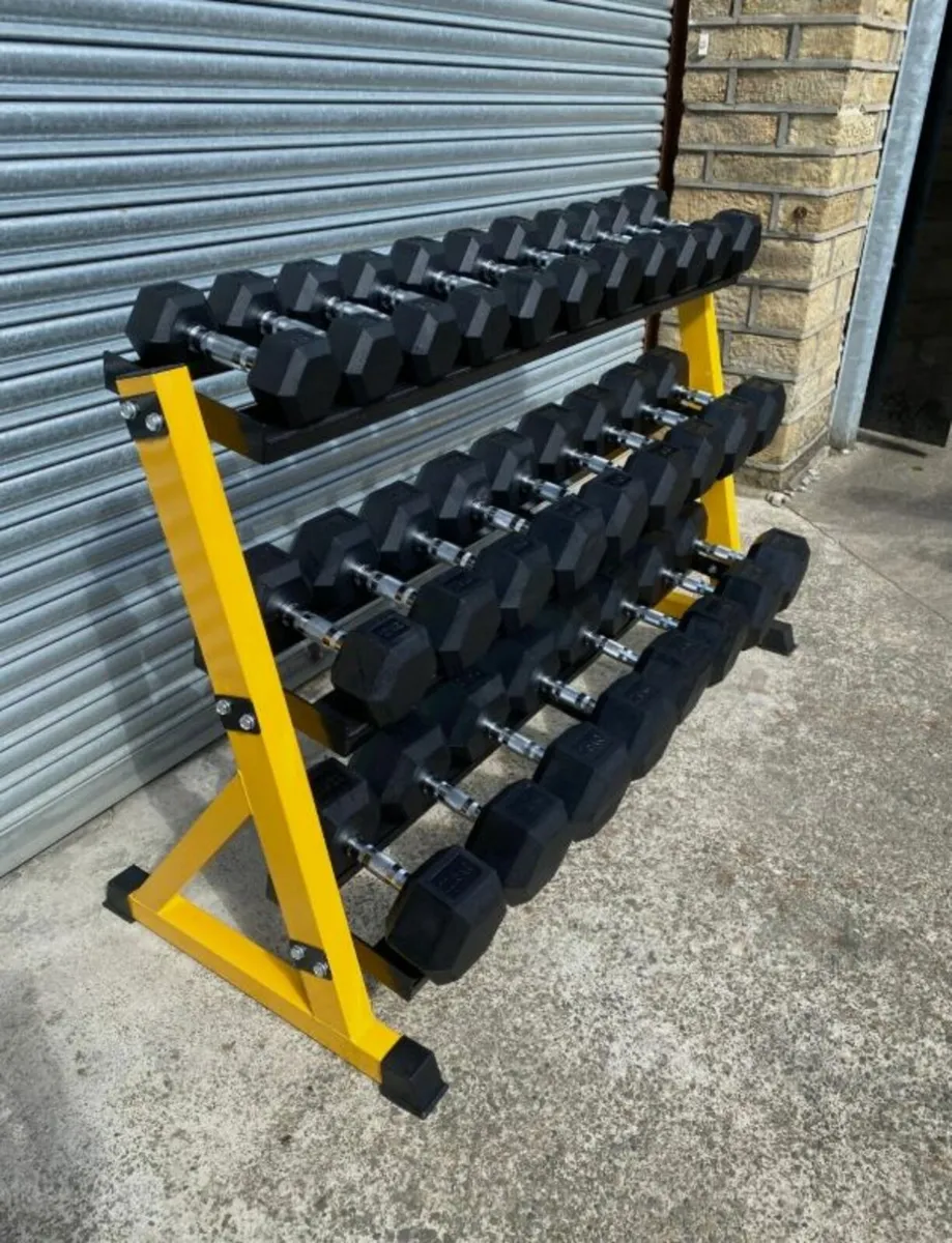 JUMBO SET SALE 2.5KG - 30KG Rubber Hex Dumbbells - Image 4