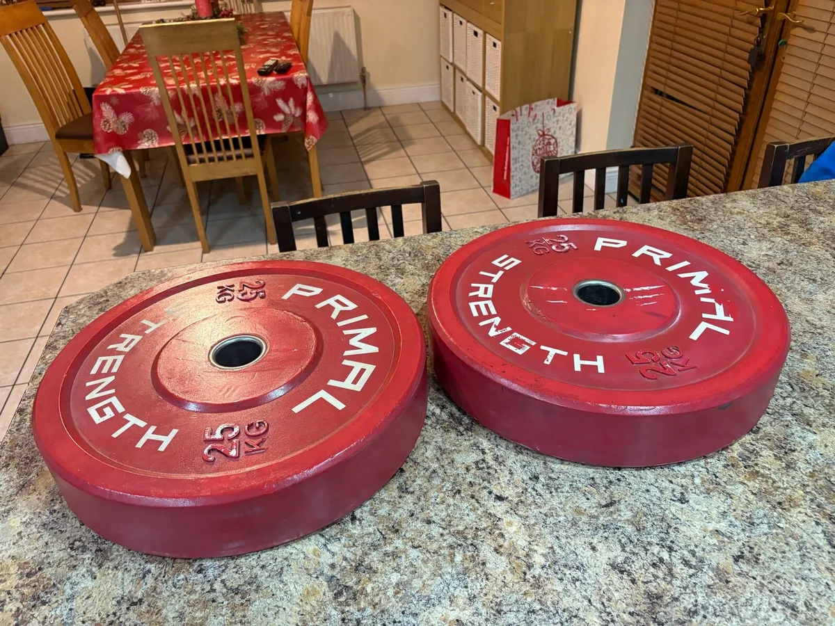 OLYMPIC BUMPER WEIGHT PLATES 2 X 25KG =50KG