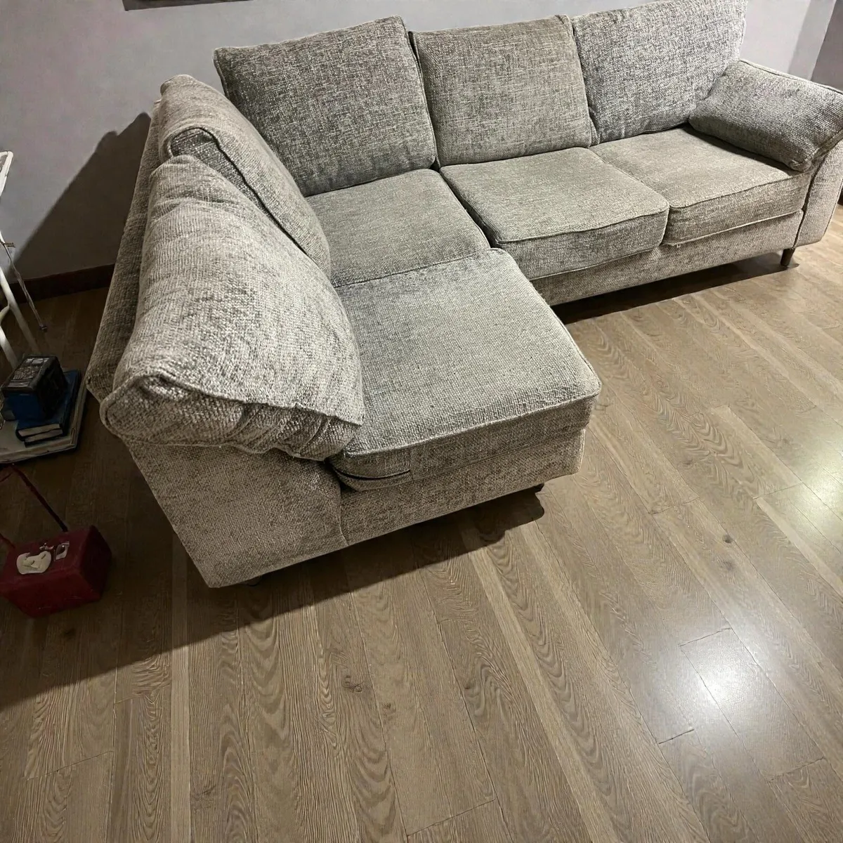 Grey corner sofa set l shaped delivery available - Image 1
