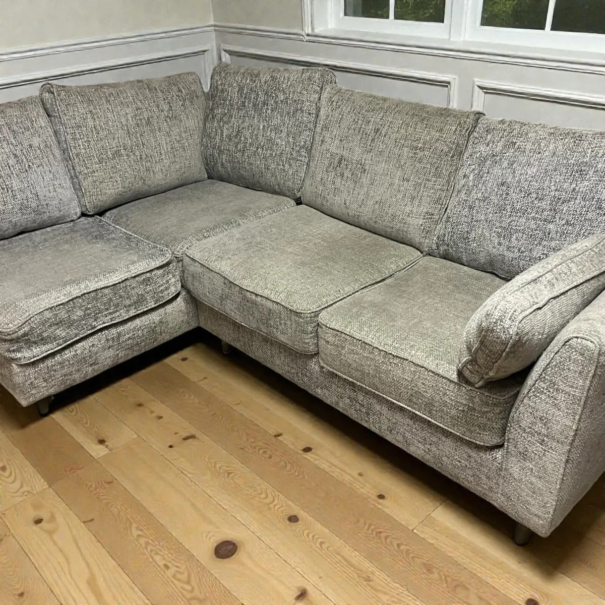 Grey corner sofa set l shaped delivery available - Image 2