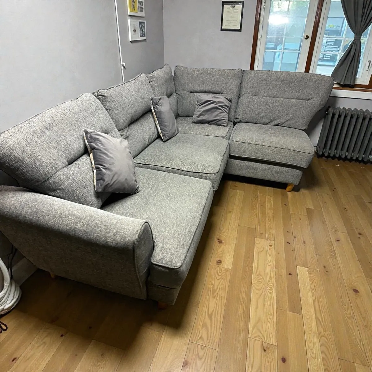 Grey corner sofa set l shaped delivery available - Image 3