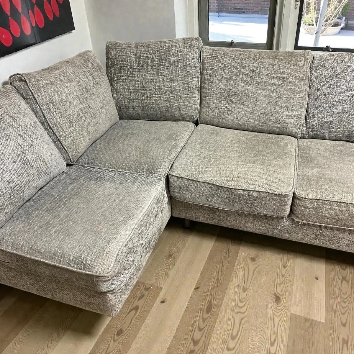 Grey corner sofa set L shaped - Image 4