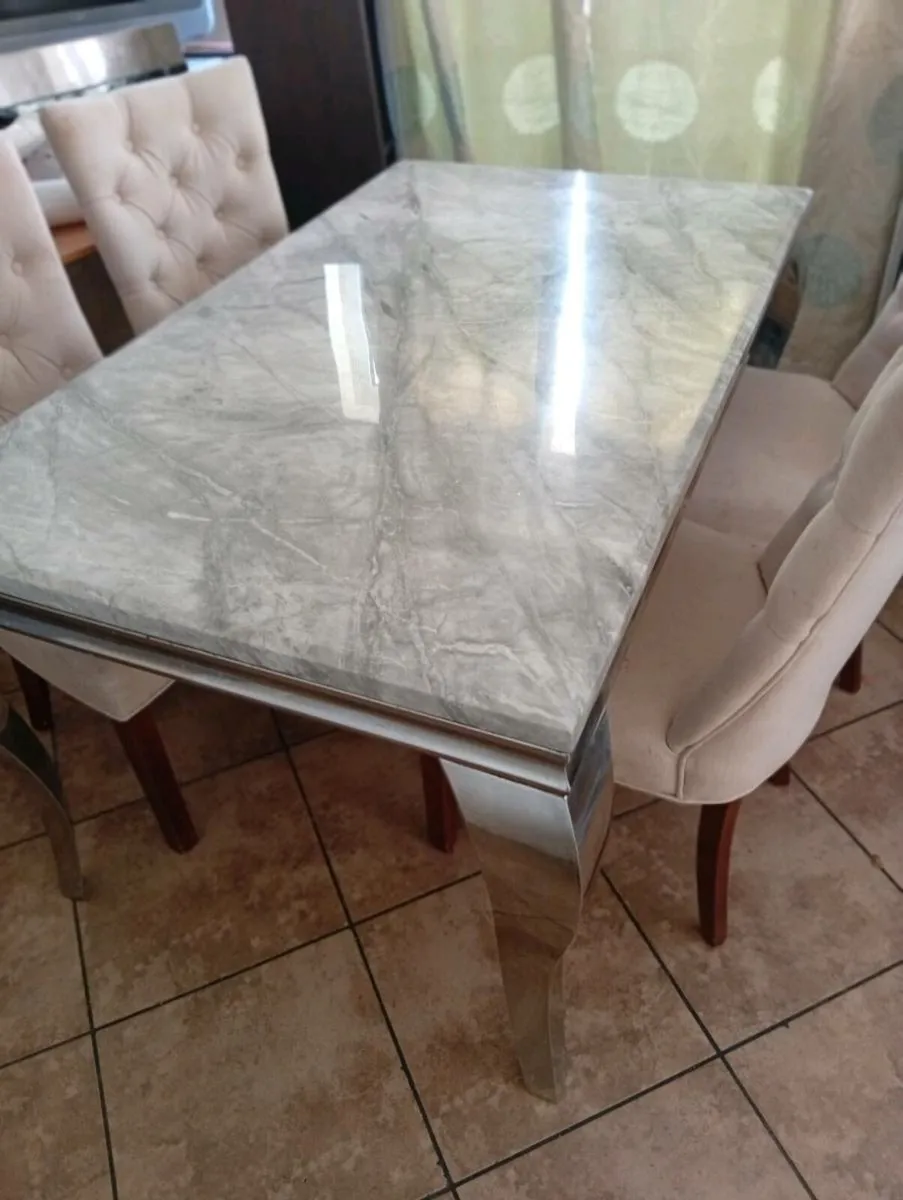 Marble Dining Table & 4 chairs - Image 3