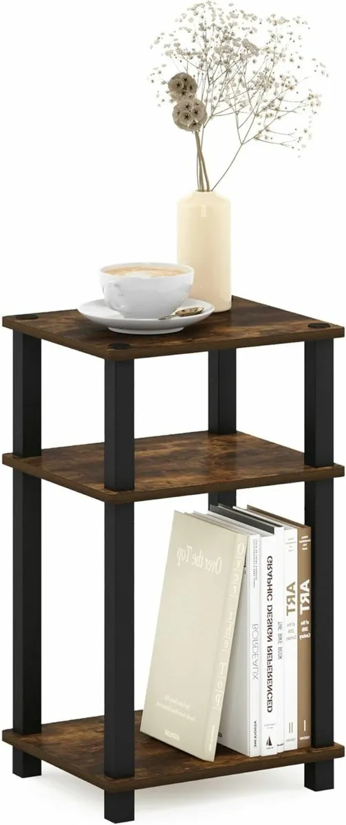 Side Table, 3-Tier Open Shelf End Table - Image 2