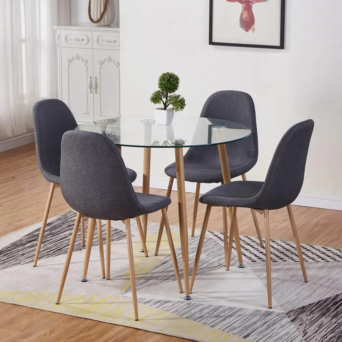 Round Glass Dining Table only Modern Kitchen 80cm - Image 3