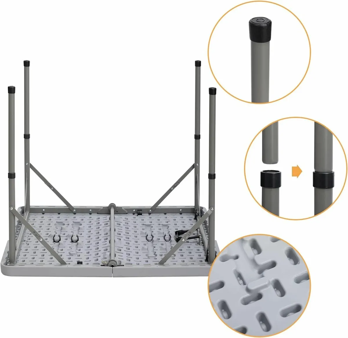 Square Folding Table 87cm Garden Dining Table - Image 3