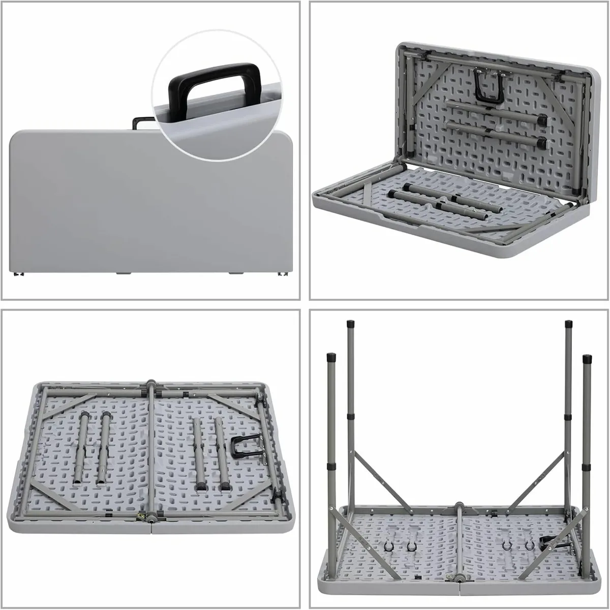 Square Folding Table 87cm Garden Dining Table - Image 4
