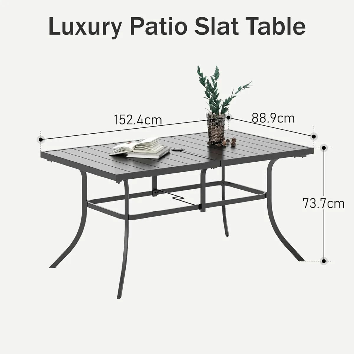 Garden Table for 6 Person 150 * 90cm Patio Table - Image 4