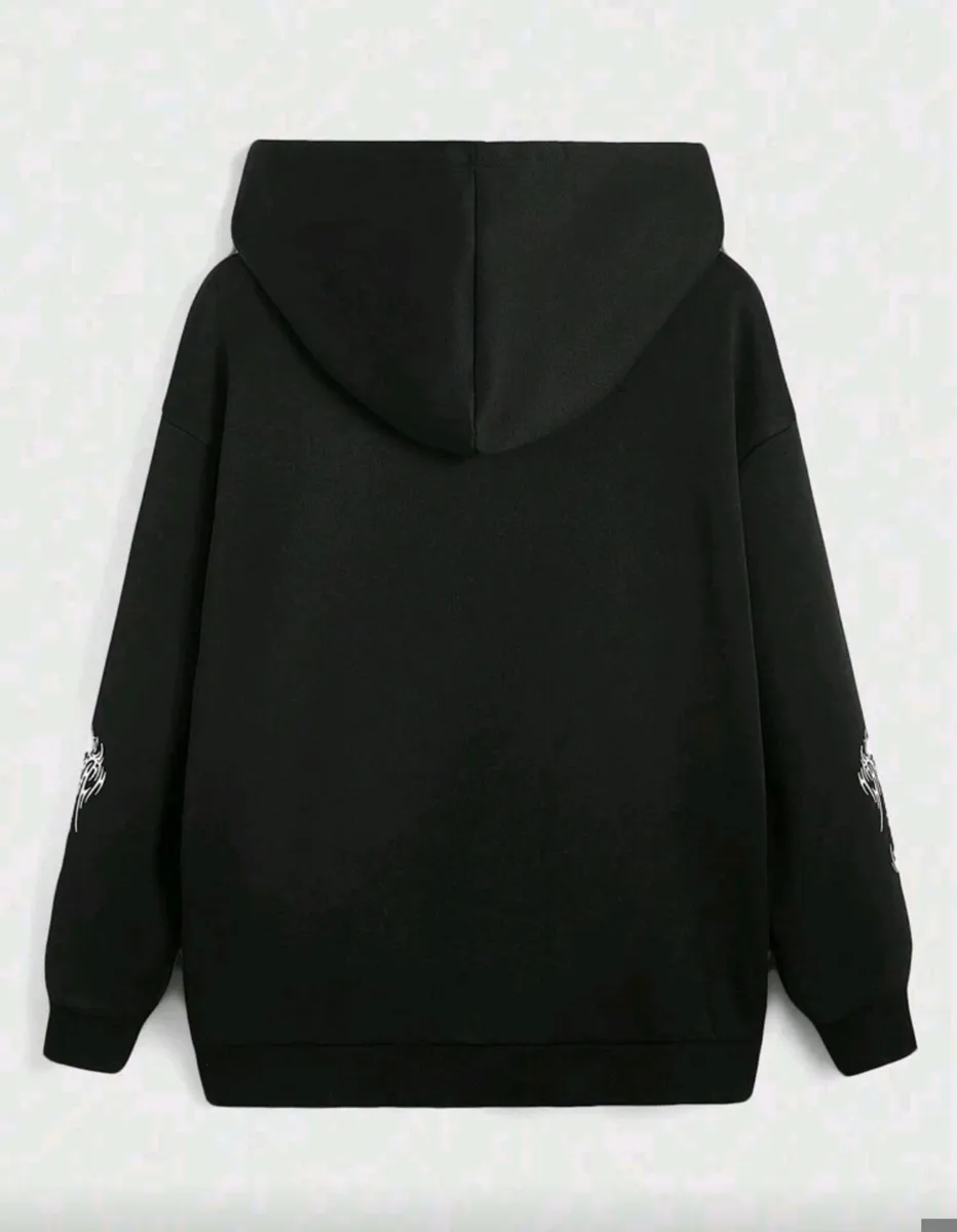 Gothic Tribal Cross Zip Hoodie – Bold & Cozy State - Image 2