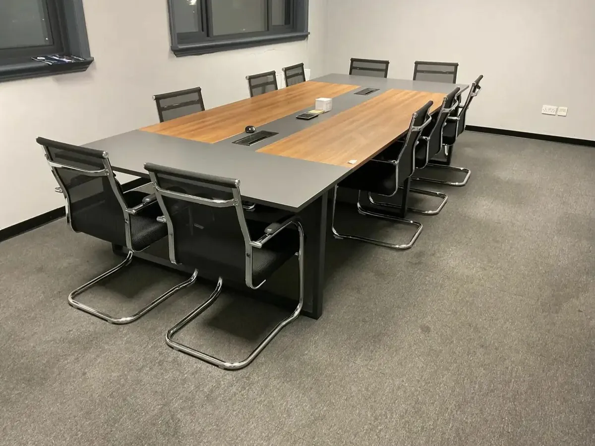 Large Boardroom / Conference Table + 10 Ergonomic - Image 2
