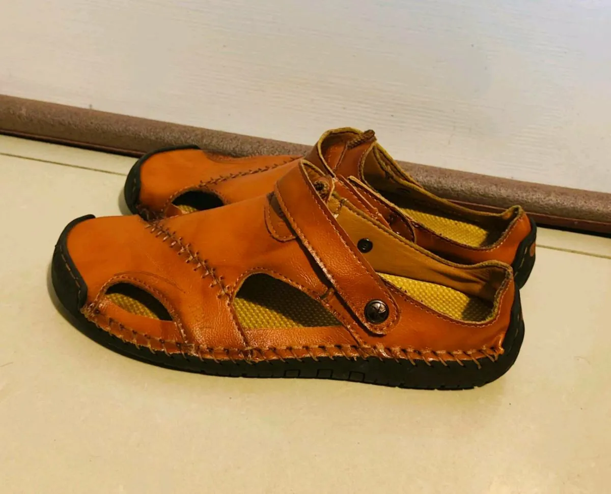 Brown Leather Sandals Size EU 40 - Image 3