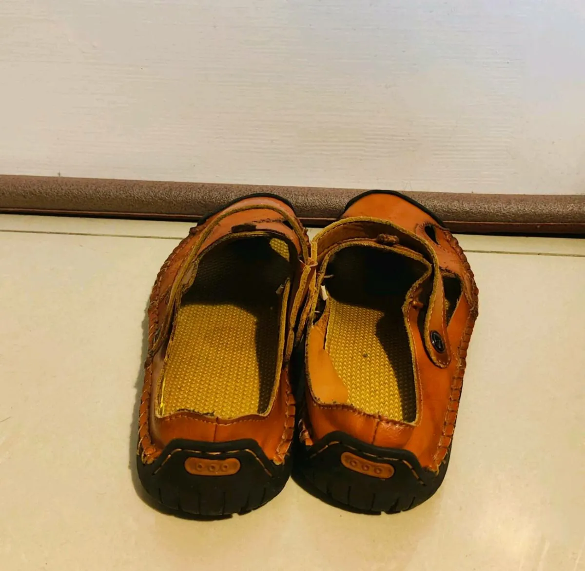 Brown Leather Sandals Size EU 40 - Image 4