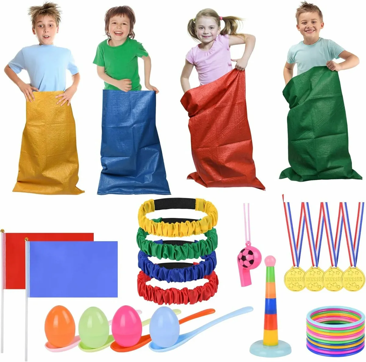 Sports Day Kit, 36 Pieces Outdoor Games Set, Sack - Image 2