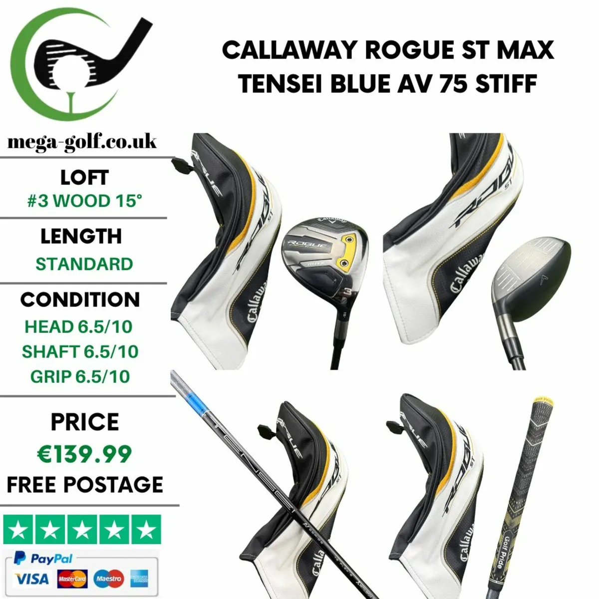Callaway Rogue ST Max #3 Wood 15° / Stiff - Image 1
