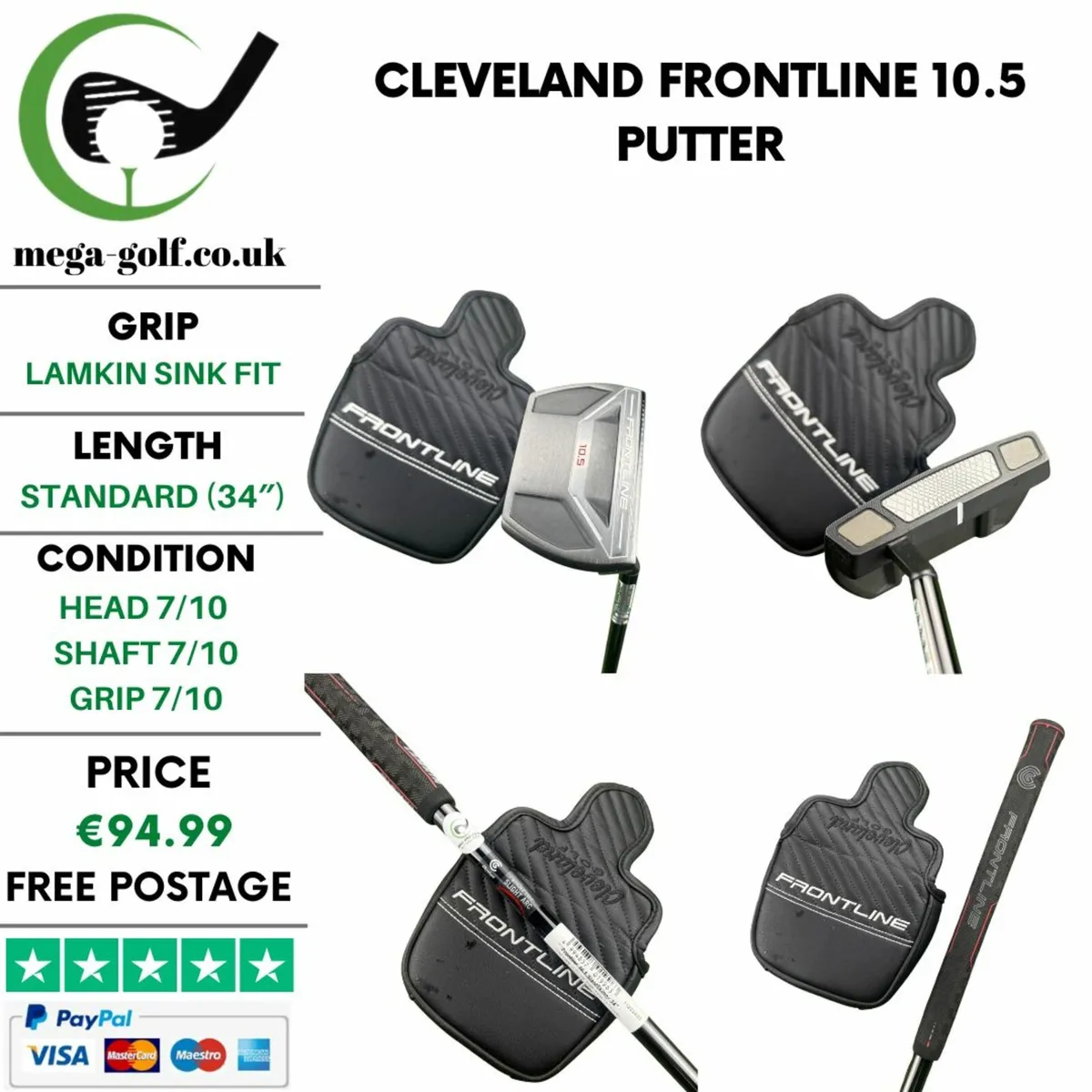 Cleveland Frontline 10.5 Putter / 34″ - Image 1
